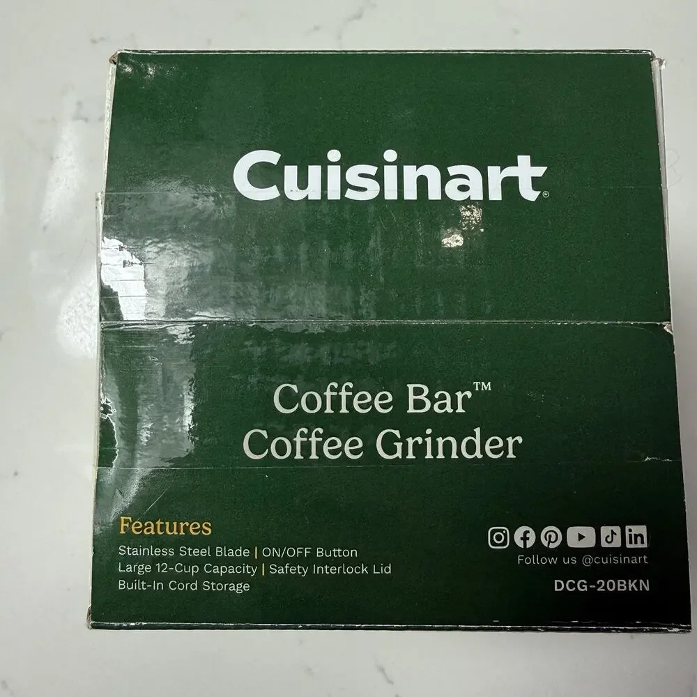 Cuisinart 12 Cup Coffee Bar Coffee Grinder, Black, DCG-20BKN New